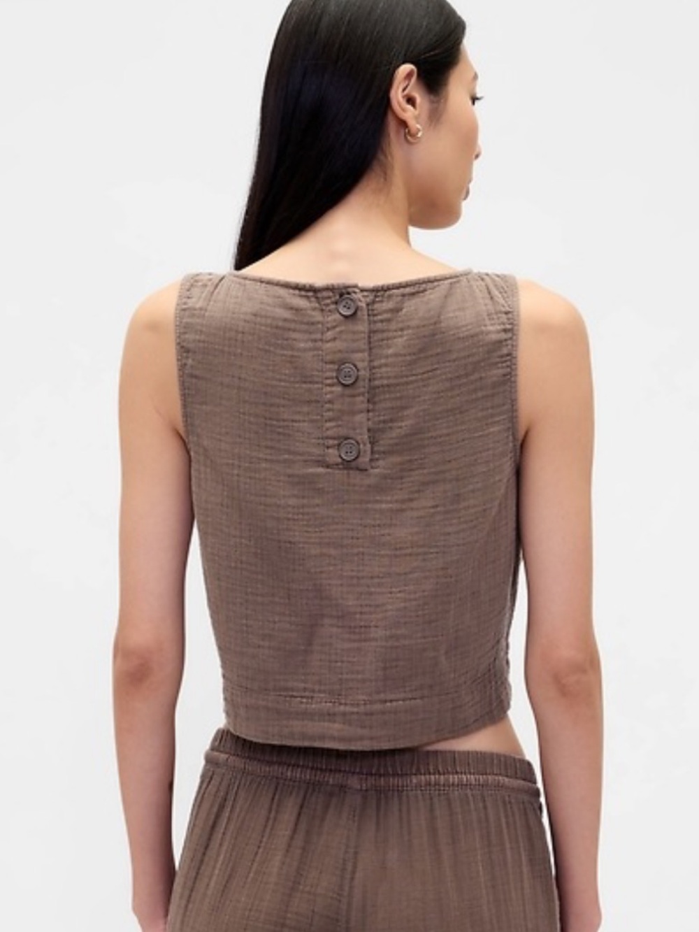 Gap Cotton Gauze Crop Shell Top NWT